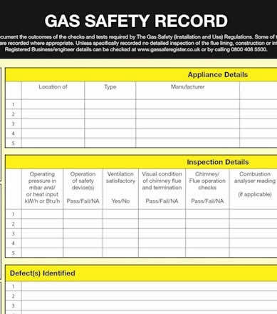 gas safety check in Bury